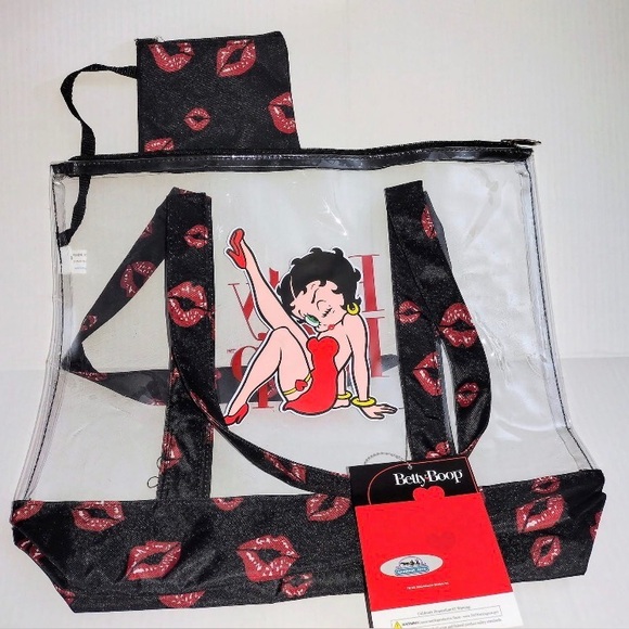 Betty Boop Handbags - Betty Boop Clear Tote with Red and Black Accents